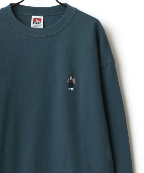BEN DAVIS(ベンデイビス)の「BEN DAVIS/ベンデイビス ビッグシルエット ワンポイント ミニゴリラ刺繍 スウェット トレーナー(スウェット・メンズ・グリーン/ブルー/ライトグレー/チャコールグレー・M/L/XL)」の1枚目の写真