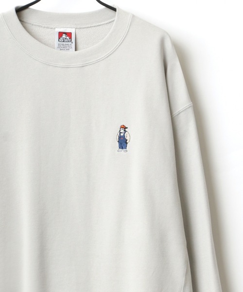 BEN DAVIS(ベンデイビス)の「BEN DAVIS/ベンデイビス ビッグシルエット ワンポイント ミニゴリラ刺繍 スウェット トレーナー(スウェット・メンズ・グリーン/ブルー/ライトグレー/チャコールグレー・M/L/XL)」の4枚目の写真
