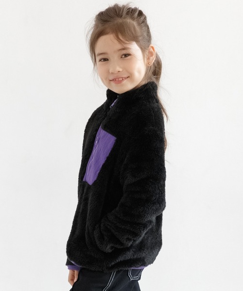 Bee des Bee（ビーデスビー）の「ボアジャケット（その他アウター・キッズ・ベージュ/ブラック/オフホワイト/ラベンダー/チャコール/ライトブルー/コーラルピンク・110cm/120cm/130cm/140cm/150cm/100cm）」の13枚目の写真