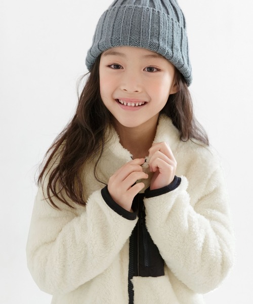 Bee des Bee（ビーデスビー）の「ボアジャケット（その他アウター・キッズ・ベージュ/ブラック/オフホワイト/ラベンダー/チャコール/ライトブルー/コーラルピンク・110cm/120cm/130cm/140cm/150cm/100cm）」の22枚目の写真