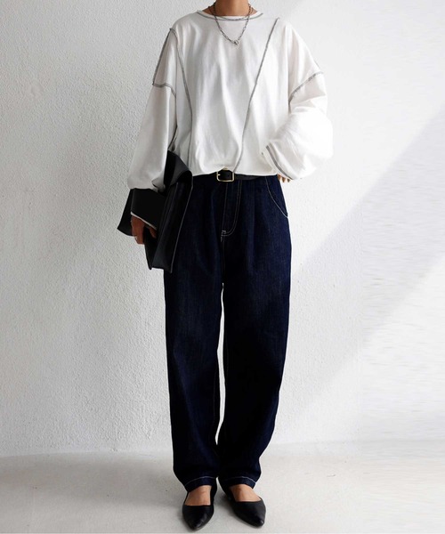 antiqua（アンティカ）の「アウトステッチロンT（Tシャツ/カットソー・メンズ・ブラック/パープル/オフホワイト・FREE）」の18枚目の写真