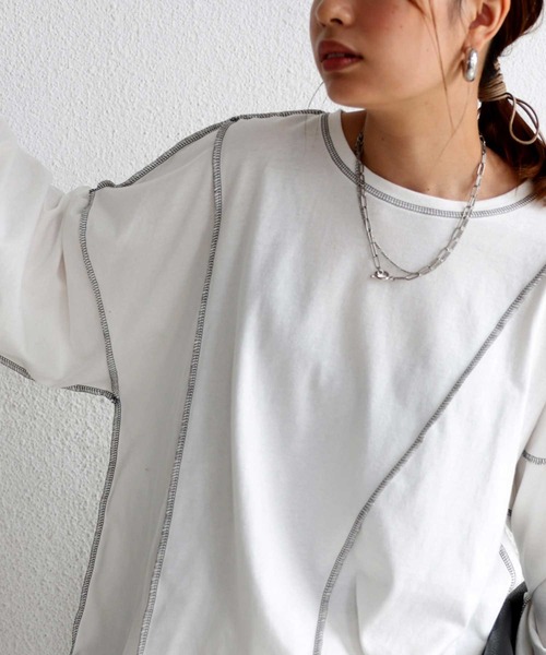 antiqua（アンティカ）の「アウトステッチロンT（Tシャツ/カットソー・メンズ・ブラック/パープル/オフホワイト・FREE）」の19枚目の写真