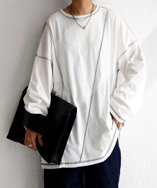 antiqua（アンティカ）の「アウトステッチロンT（Tシャツ/カットソー・メンズ・ブラック/パープル/オフホワイト・FREE）」の17枚目の写真