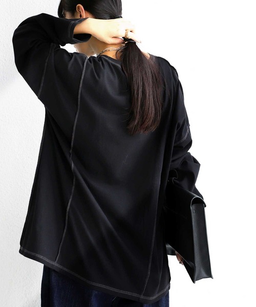 antiqua(アンティカ)の「アウトステッチロンT(Tシャツ/カットソー・メンズ・ブラック/パープル/オフホワイト・FREE)」の21枚目の写真