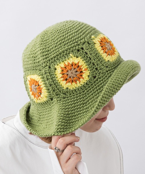 CIAOPANIC TYPY（チャオパニックティピー）の「クロシェハット（ハット・レディース・アイボリー/グリーン/ネイビー・ONE SIZE）」の3枚目の写真