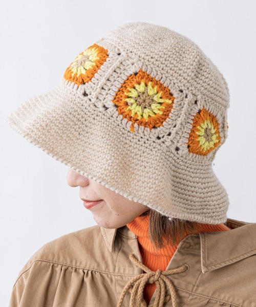 CIAOPANIC TYPY（チャオパニックティピー）の「クロシェハット（ハット・レディース・アイボリー/グリーン/ネイビー・ONE SIZE）」の2枚目の写真