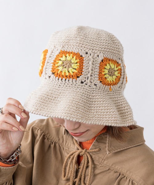 CIAOPANIC TYPY（チャオパニックティピー）の「クロシェハット（ハット・レディース・アイボリー/グリーン/ネイビー・ONE SIZE）」の5枚目の写真