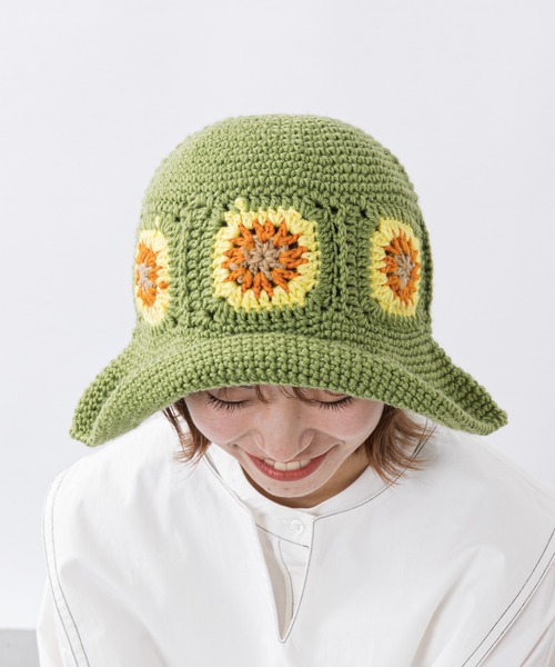 CIAOPANIC TYPY（チャオパニックティピー）の「クロシェハット（ハット・レディース・アイボリー/グリーン/ネイビー・ONE SIZE）」の7枚目の写真