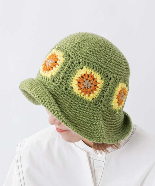 CIAOPANIC TYPY（チャオパニックティピー）の「クロシェハット（ハット・レディース・アイボリー/グリーン/ネイビー・ONE SIZE）」の8枚目の写真