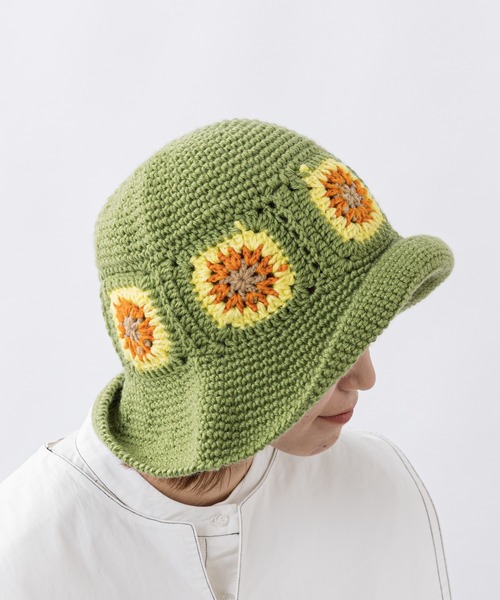 CIAOPANIC TYPY（チャオパニックティピー）の「クロシェハット（ハット・レディース・アイボリー/グリーン/ネイビー・ONE SIZE）」の9枚目の写真