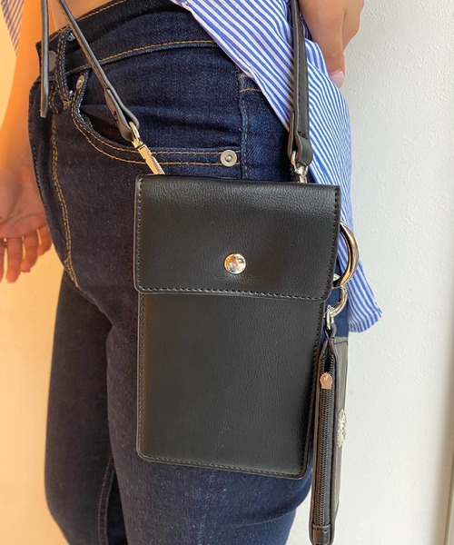 SPINNS（スピンズ）の「【組み合わせ自由自在】フェイクレザーカスタムバッグ モバイルケース（スマホケース/カバー・レディース・ブラック/アイボリー/ベージュ・ONESIZE）」の7枚目の写真