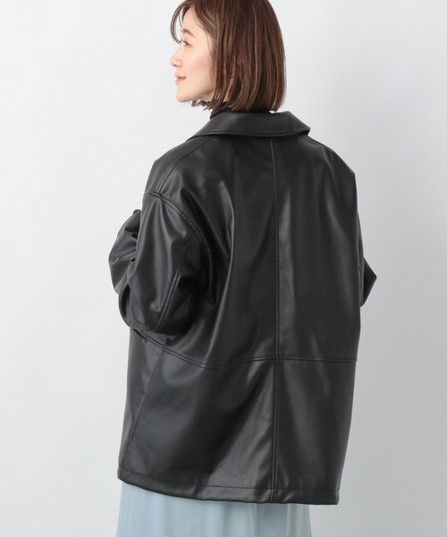 A part by（アパートバイ）の「フェイクレザーステンカラーコート  229500（ステンカラーコート・レディース・ブラック/ベージュ・FREE）」の17枚目の写真