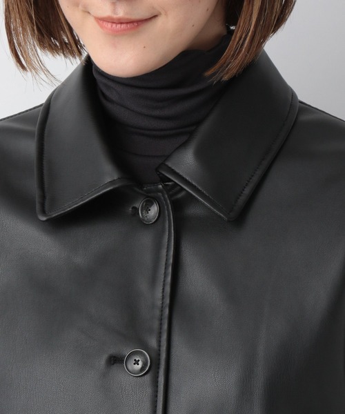 A part by（アパートバイ）の「フェイクレザーステンカラーコート  229500（ステンカラーコート・レディース・ブラック/ベージュ・FREE）」の21枚目の写真