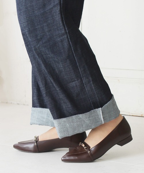 chocolates（チョコラテス）の「ポインテッドトゥ ビット ローファー【日本製】（ローファー・レディース・アイボリー/ダークブラウン/カーキ/ブラック/ライトグレー・22cm/23.5cm/23cm/25cm/24.5cm/22.5cm/24cm）」の4枚目の写真