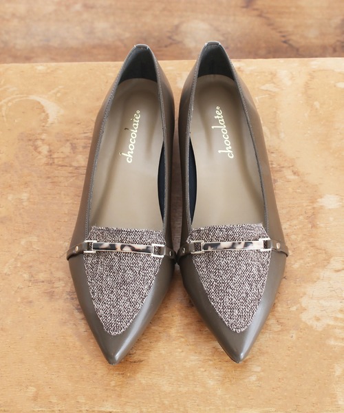chocolates（チョコラテス）の「ポインテッドトゥ ビット ローファー【日本製】（ローファー・レディース・アイボリー/ダークブラウン/カーキ/ブラック/ライトグレー・22cm/23.5cm/23cm/25cm/24.5cm/22.5cm/24cm）」の5枚目の写真