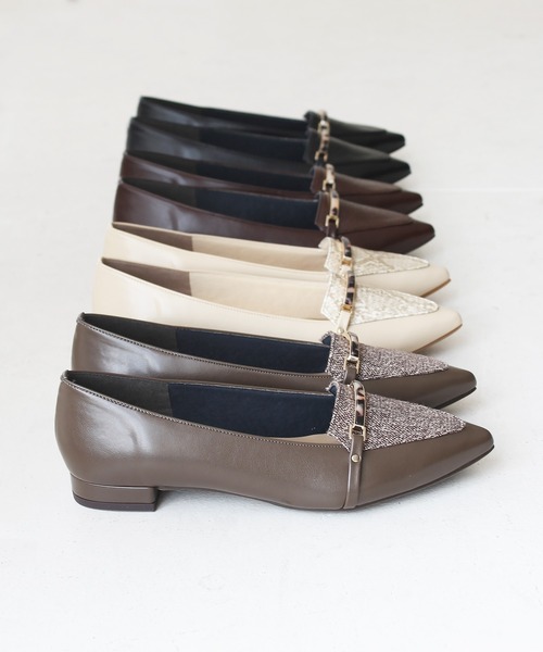 chocolates（チョコラテス）の「ポインテッドトゥ ビット ローファー【日本製】（ローファー・レディース・アイボリー/ダークブラウン/カーキ/ブラック/ライトグレー・22cm/23.5cm/23cm/25cm/24.5cm/22.5cm/24cm）」の7枚目の写真