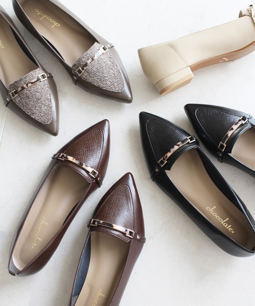 chocolates（チョコラテス）の「ポインテッドトゥ ビット ローファー【日本製】（ローファー・レディース・アイボリー/ダークブラウン/カーキ/ブラック/ライトグレー・22cm/23.5cm/23cm/25cm/24.5cm/22.5cm/24cm）」の6枚目の写真