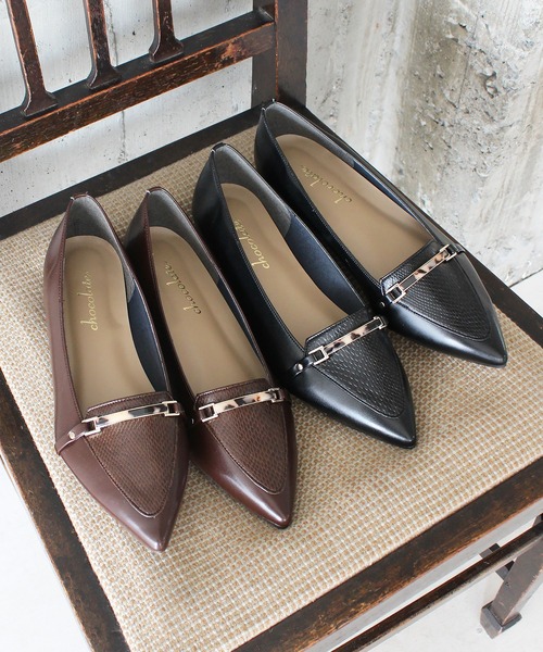 chocolates（チョコラテス）の「ポインテッドトゥ ビット ローファー【日本製】（ローファー・レディース・アイボリー/ダークブラウン/カーキ/ブラック/ライトグレー・22cm/23.5cm/23cm/25cm/24.5cm/22.5cm/24cm）」の11枚目の写真