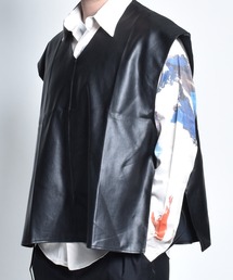 endevice | フェイクレザー Vネック ベスト(ベスト)