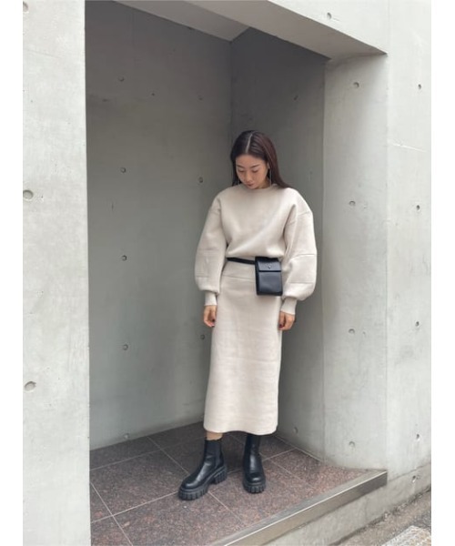 M_（エムアンダーバー）の「【M_】DOUBLE FACE KNIT ドレス