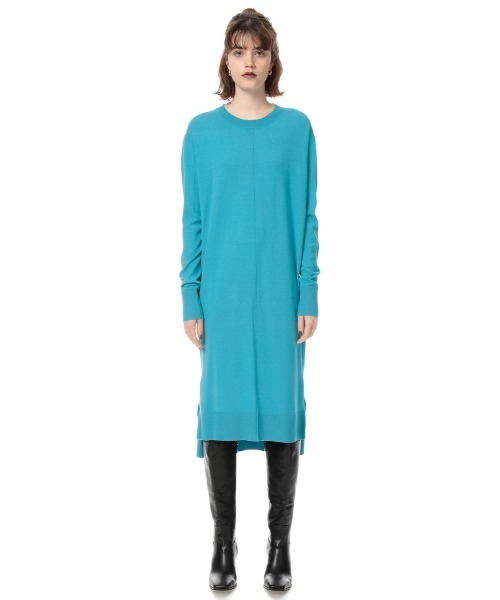 SLY(スライ)の「CREW NECK MIDI OP クルーネックミディアム ワンピース(ワンピース・レディース・ブラック/キャメル/ターコイズブルー/イエロー・FREE)」の10枚目の写真