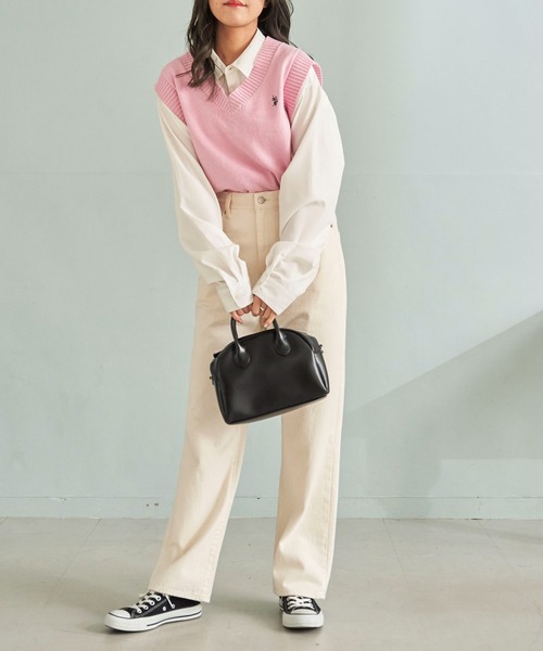 U.S. POLO ASSN.（ユーエスポロアッスン）の「∴WEGO/U.S. POLO ASSN. 別注カラーワンポイントベスト（ベスト・レディース・サックスブルー/グリーン/ピンク/杢グレー/オフホワイト/ブルー系その他/ブラック/ライトイエロー・FREE）」の11枚目の写真