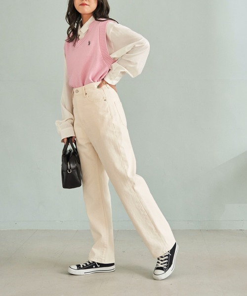 U.S. POLO ASSN.（ユーエスポロアッスン）の「∴WEGO/U.S. POLO ASSN. 別注カラーワンポイントベスト（ベスト・レディース・サックスブルー/グリーン/ピンク/杢グレー/オフホワイト/ブルー系その他/ブラック/ライトイエロー・FREE）」の21枚目の写真