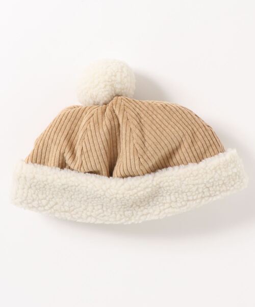 LITTLE GRIN BUDDY（リトル グリンバディ）の「【LITTLE GRIN BUDDY/リトルグリンバディ】【ベビー】コーデュロイ×ボアワッチ/Baby Boa Cod Watch（ニットキャップ/ビーニー・キッズ・ブラウン/ベージュ/グレー・50）」の4枚目の写真