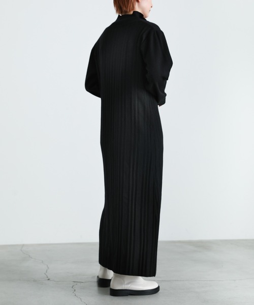 2021 AW ハイネックハーフジップニットワンピース（ワンピース