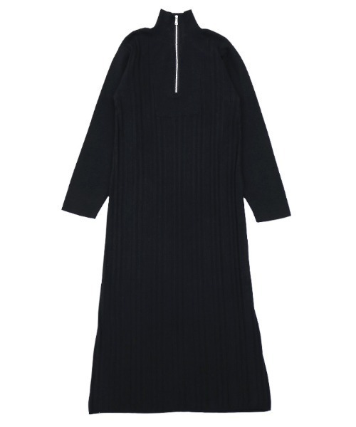 2021 AW ハイネックハーフジップニットワンピース（ワンピース