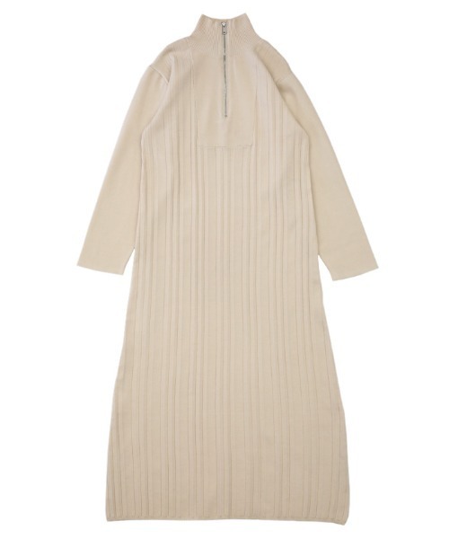 2021 AW ハイネックハーフジップニットワンピース（ワンピース