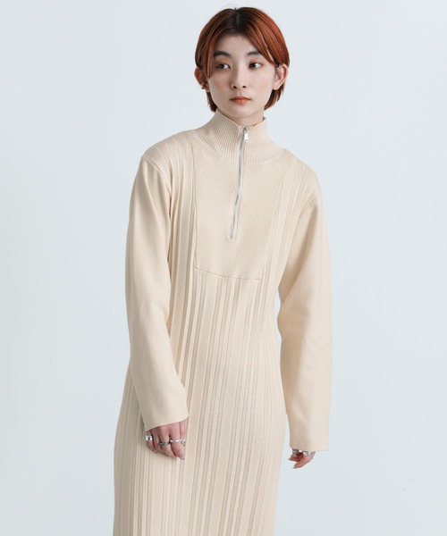 SINME シンメ ディープVネックワンピース アルパカ モフモフ SINME シンメ ディープVネックワンピース アルパカ モフモフ