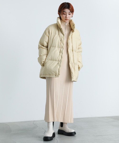 2021 AW ハイネックハーフジップニットワンピース（ワンピース