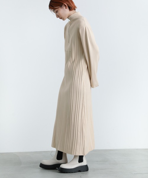 SINME シンメ ディープVネックワンピース アルパカ モフモフ SINME シンメ ディープVネックワンピース アルパカ モフモフ