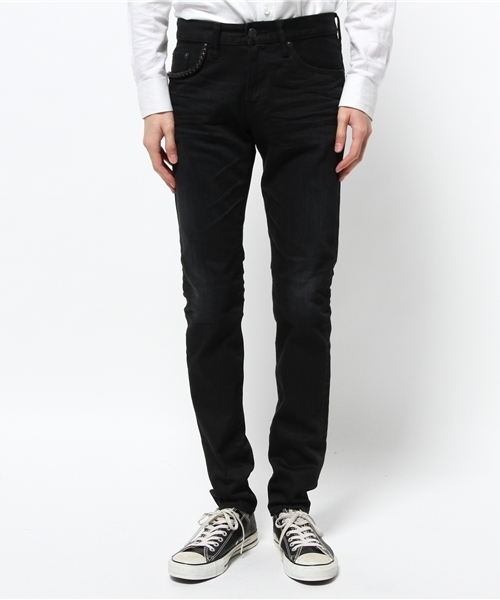 HYSTERIC GLAMOUR（ヒステリックグラマー）の「USED加工SデニムスリムPT（デニムパンツ・メンズ・ブラック・31inch/34inch/28inch/30inch/32inch/29inch）」の4枚目の写真