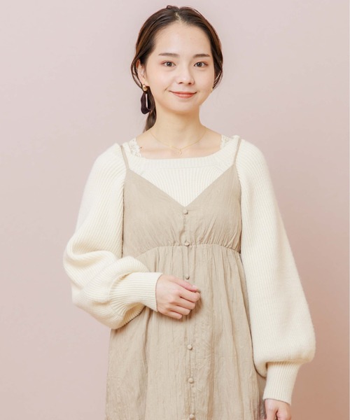 flower(フラワー)の「メロウティアードワンピース(ワンピース・レディース・ベージュ/ブラウン・FREE)」の19枚目の写真