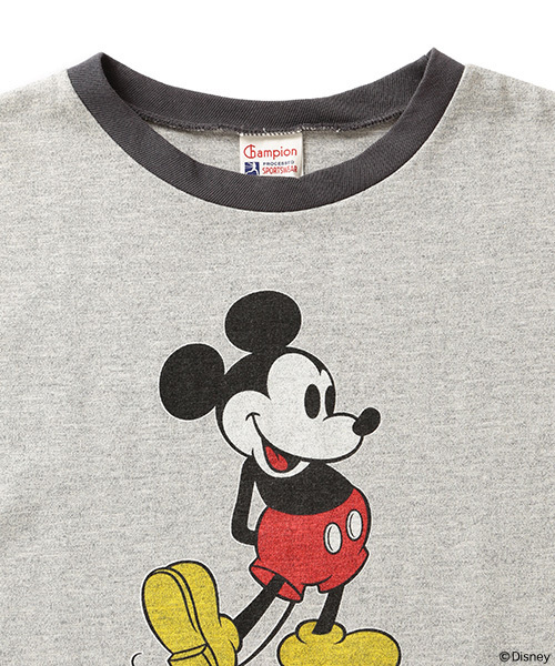 Champion（チャンピオン）の「CHAMPION×BEAMS BOY / リンガーTシャツ （Mickey Mouse）（Tシャツ/カットソー・レディース・ホワイト/グレー・SMALL）」の10枚目の写真