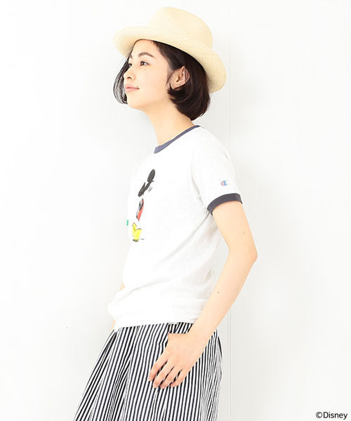 Champion（チャンピオン）の「CHAMPION×BEAMS BOY / リンガーTシャツ （Mickey Mouse）（Tシャツ/カットソー・レディース・ホワイト/グレー・SMALL）」の19枚目の写真