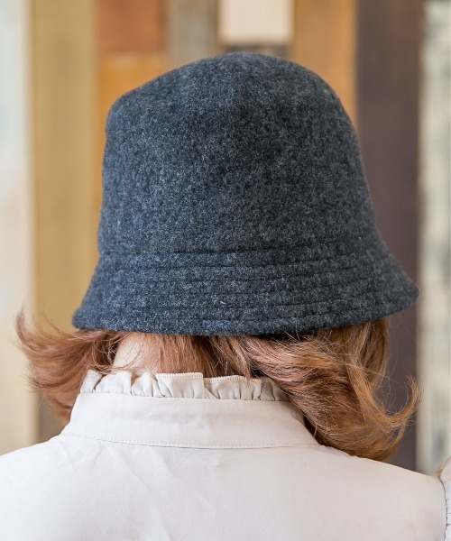 無(ム)の「BASQUE BUCKET HAT【バスクバケットハット】(ハット・レディース・ブラック/チャコールグレー/ベージュ・FREE)」の4枚目の写真