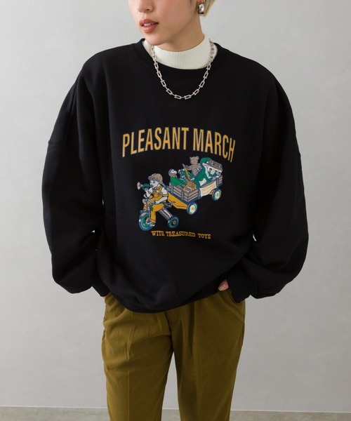 SpRay（スプレイ）の「裏起毛おもちゃ箱ＧＩＲＬスウェット（スウェット・レディース・ブラック/ブルー/アイボリー/ボルドー/オートミール・FREE）」の2枚目の写真