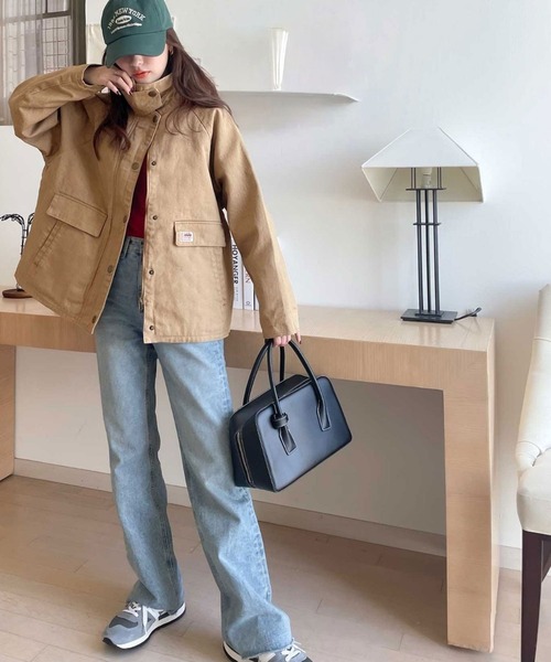 Java(ジャバ)の「《JaVa ジャバコラボ》映える1枚!裏地キルティングコットンワークカバーオール(ブルゾン・レディース・ブラック/ベージュ/オリーブ/アイボリー・SMALL/MEDIUM/LARGE/X-LARGE)」の5枚目の写真