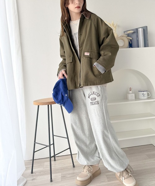 Java(ジャバ)の「《JaVa ジャバコラボ》映える1枚!裏地キルティングコットンワークカバーオール(ブルゾン・レディース・ブラック/ベージュ/オリーブ/アイボリー・SMALL/MEDIUM/LARGE/X-LARGE)」の15枚目の写真