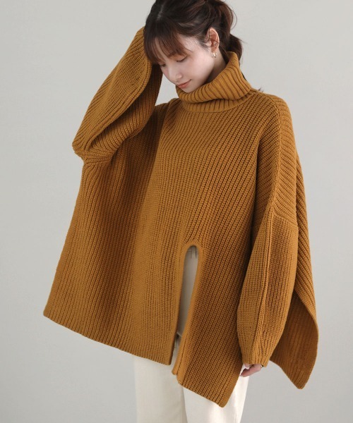 Bou Jeloud（ブージュルード）の「【WEB限定】スリットボリュームスリーブニット（ニット/セーター・レディース・ブラック/グレー/レッド/マスタード・FREE）」の3枚目の写真