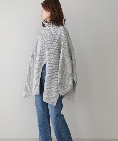 Bou Jeloud（ブージュルード）の「【WEB限定】スリットボリュームスリーブニット（ニット/セーター・レディース・ブラック/グレー/レッド/マスタード・FREE）」の12枚目の写真