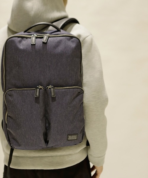 PRO-SPERITY(プロスペリティ)の「【PRO-SPERITY/プロスペリティ】別注デニムライククロス×シンセティックレザーバックパック(バックパック/リュック・メンズ・ブラック/ネイビー/グレー・FREE)」の7枚目の写真