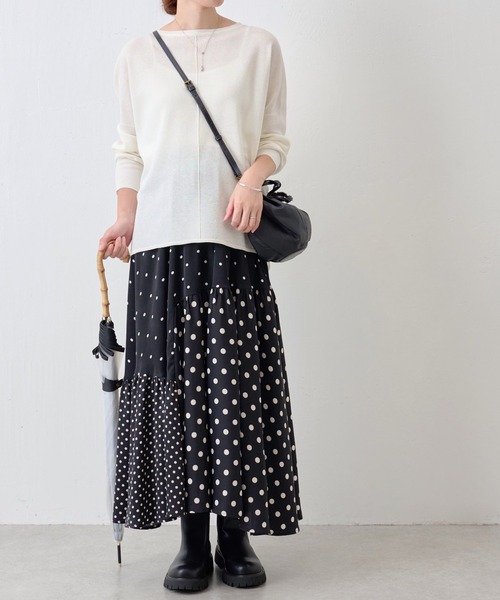 ドットパッチワークロングスカート（スカート）｜BEARDSLEY  