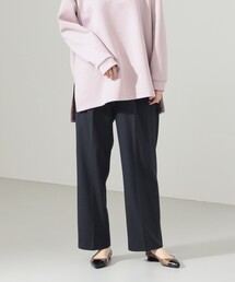【洗える】TR裏起毛セミワイドパンツ