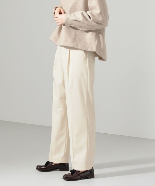 SHARE PARK(シェアパーク)の「【洗える】TR裏起毛セミワイドパンツ(その他パンツ・レディース・アイボリー系/ネイビー系・1/0)」の7枚目の写真