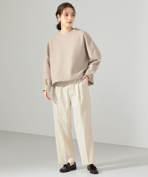 SHARE PARK(シェアパーク)の「【洗える】TR裏起毛セミワイドパンツ(その他パンツ・レディース・アイボリー系/ネイビー系・1/0)」の8枚目の写真
