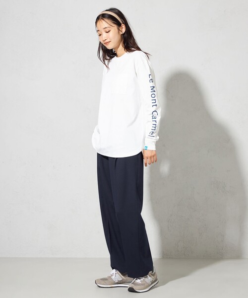 SHARE PARK(シェアパーク)の「【洗える】TR裏起毛セミワイドパンツ(その他パンツ・レディース・アイボリー系/ネイビー系・1/0)」の10枚目の写真